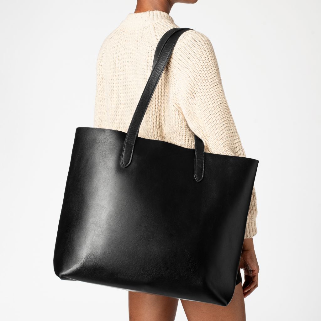 Women's Extra Large Leather Tote Bag in Black Thursday