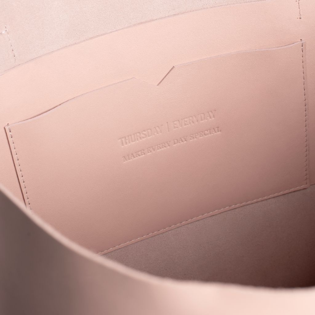 Women's Extra Large Leather Tote Bag In Light Pink 'Blush