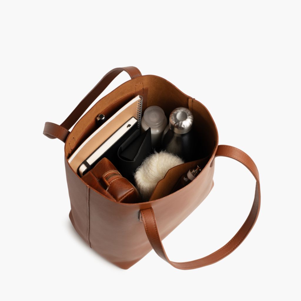 Women's Medium Leather Tote Bag In Tan 'Cuero' - Thursday