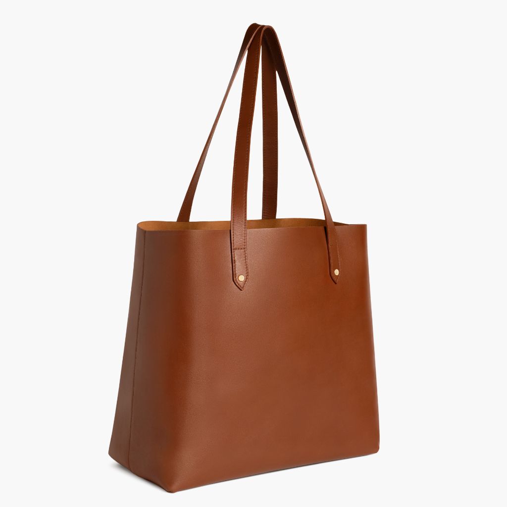 Women's Extra Large Leather Tote Bag In Cuero & Gold – Thursday