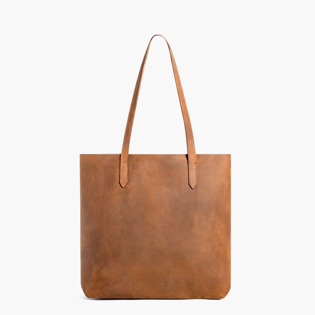 Women's Large Leather Tote Bag in Tan 'Vintage Cognac' - Thursday