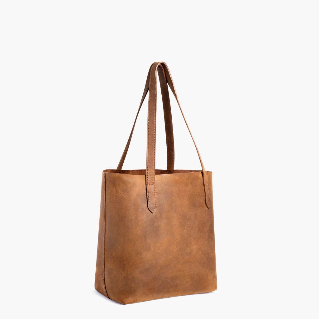 Women's Medium Leather Tote Bag in Tan 'Vintage Cognac' - Thursday