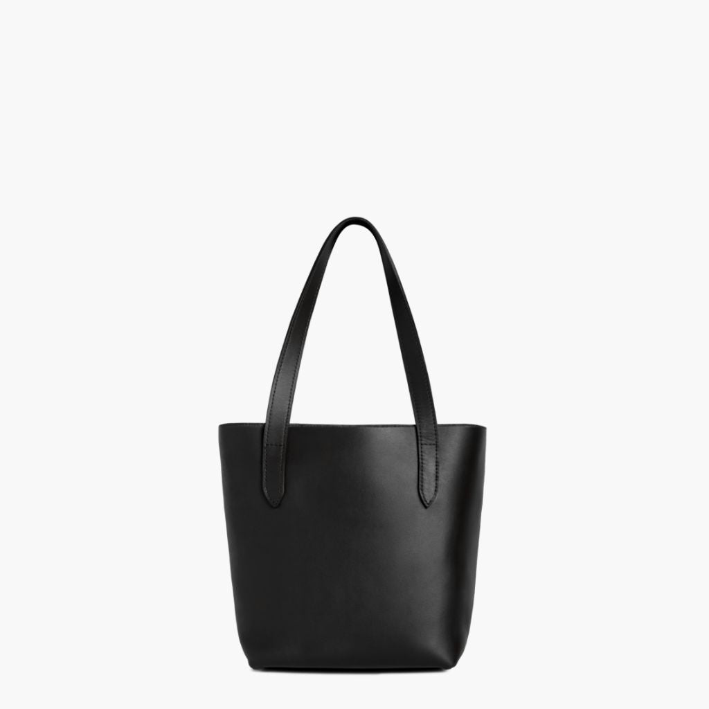Women's Small Leather Zipper Tote Bag In Black – Thursday