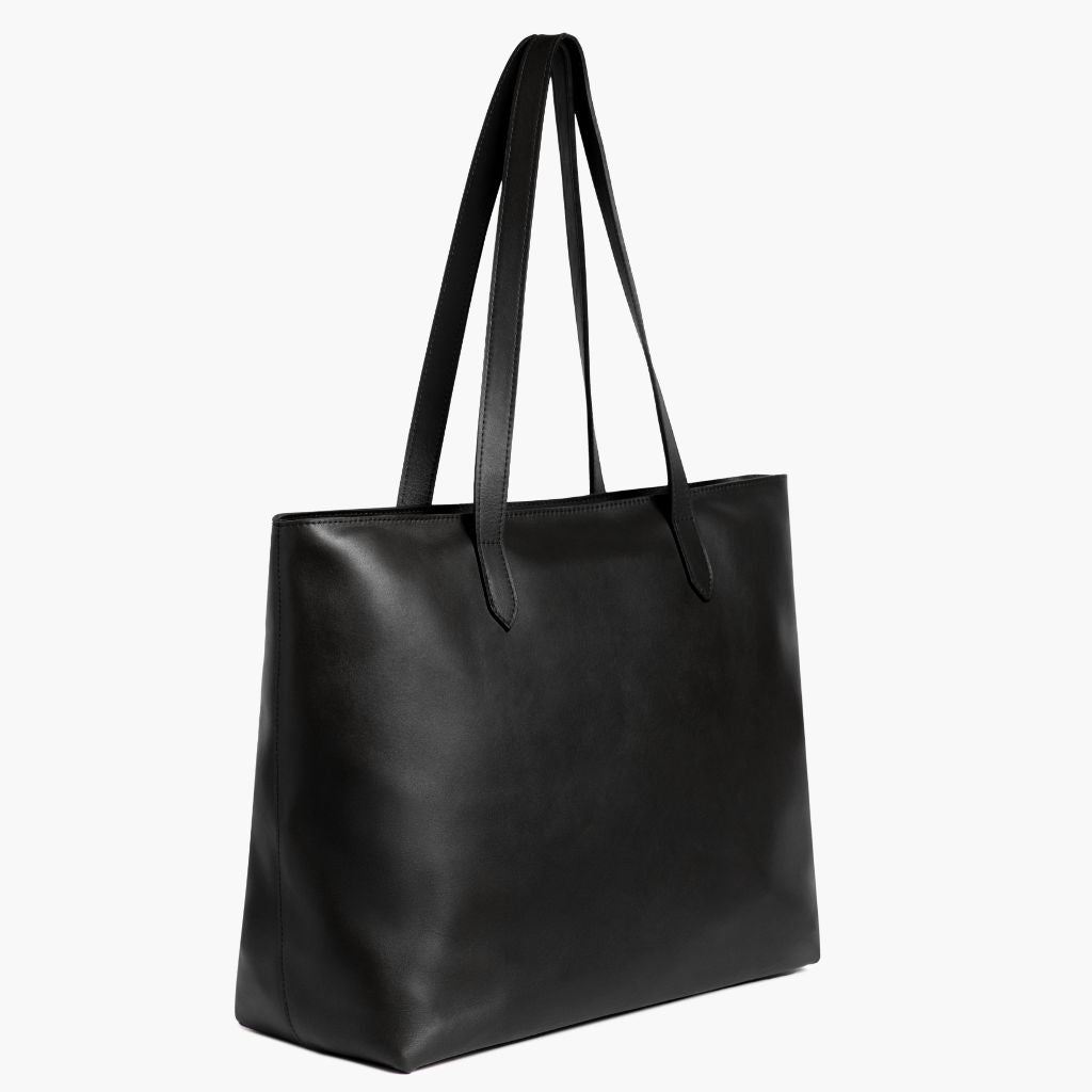 Women's Extra Large Leather Zipper Tote Bag In Black – Thursday