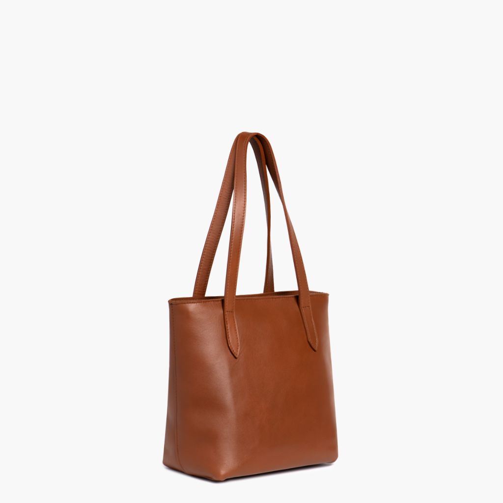 Women's Small Leather Zipper Tote Bag In Cuero – Thursday