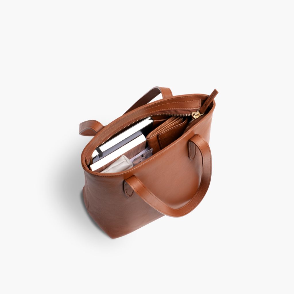 Women's Small Leather Zipper Tote Bag In Cuero – Thursday