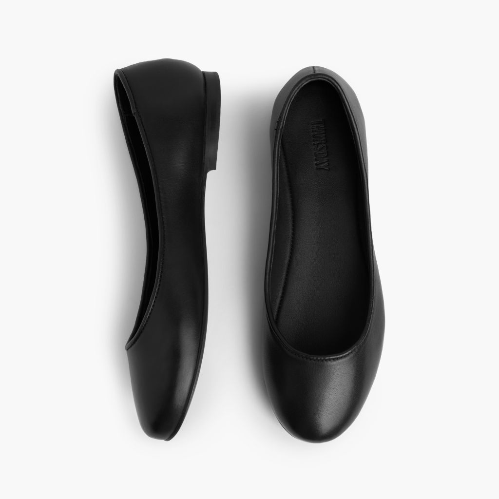 Women's Feliz Ballet Flat In Black Leather Thursday