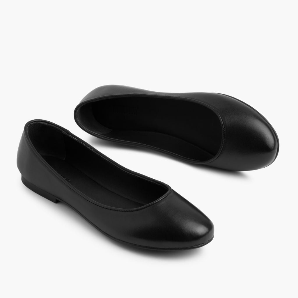 Women's Feliz Ballet Flat In Black Leather Thursday