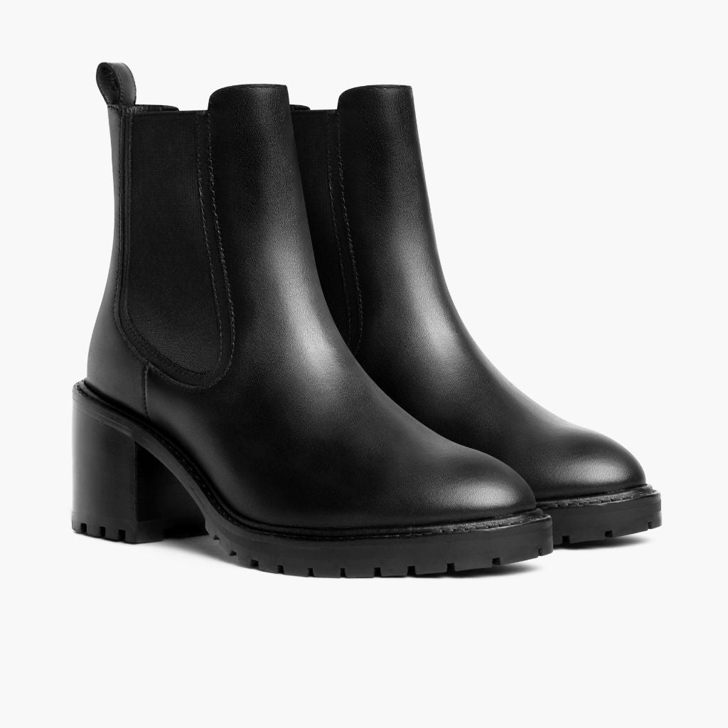 Women's Knockout High Heel Chelsea Boot In Black Leather Thursday