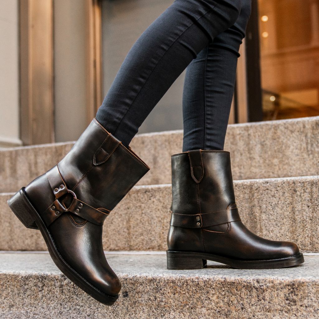 Vintage Boots Bessie Vintage Aviator Boots (Brown) – American Duchess main image 3