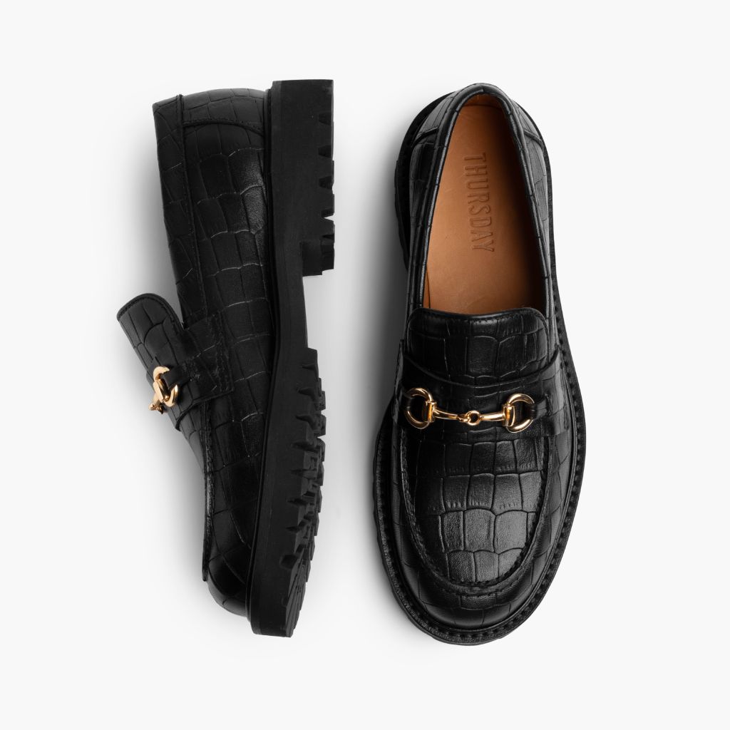 To Boot Black Leather Loafers with Gold Accent Watts Black Leather Bit Loafer main image 3