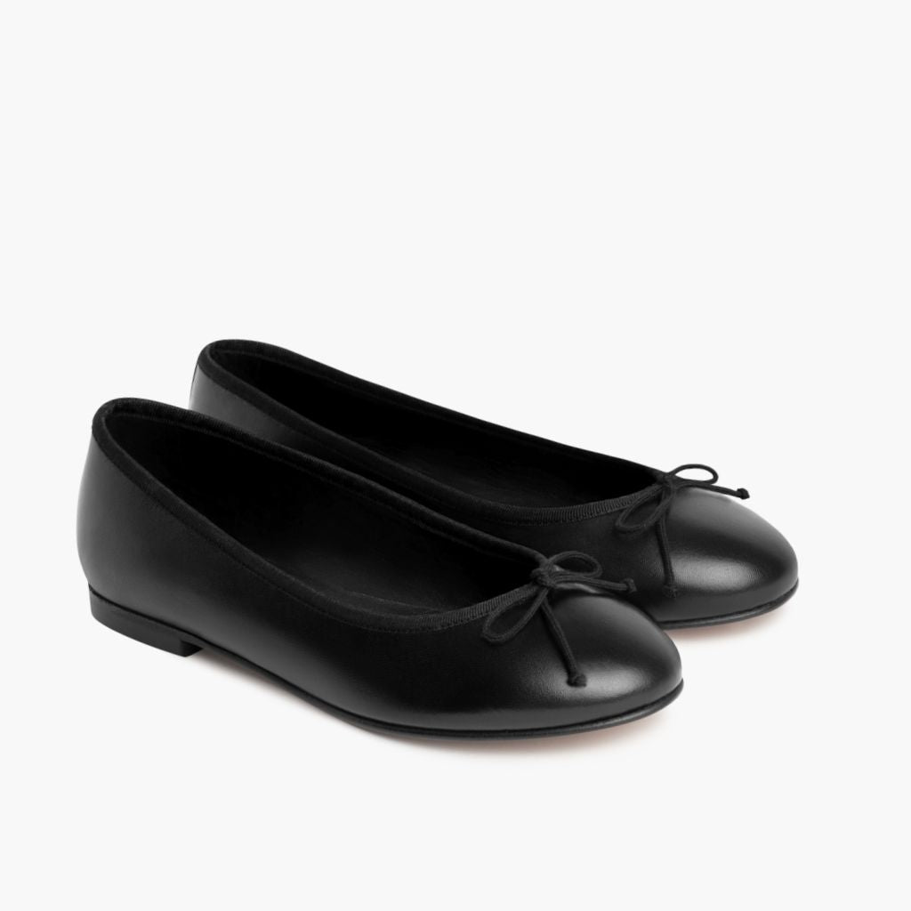 Women's Prima Ballet Flat In Black Leather - Thursday Women's Prima Ballet Flat In Black Leather - Thursday