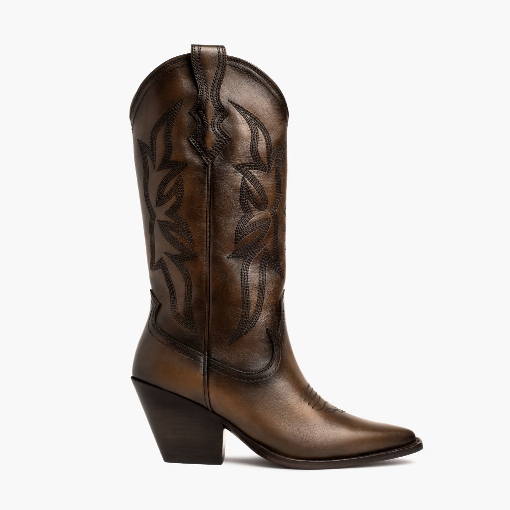 Women's Western Rodeo Boot In Black Leather - Thursday Boot Company