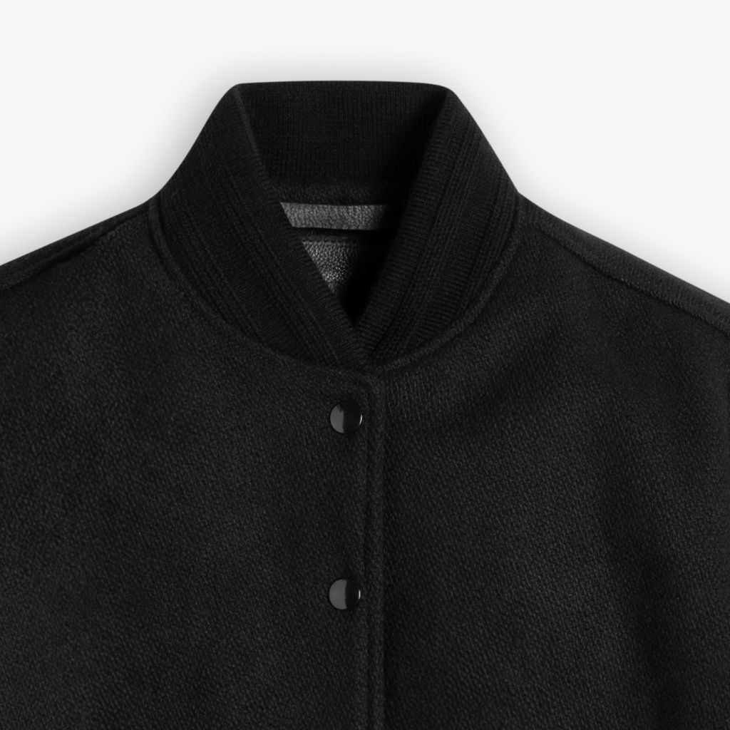 Women's Wool Varsity Jacket in Black - Thursday