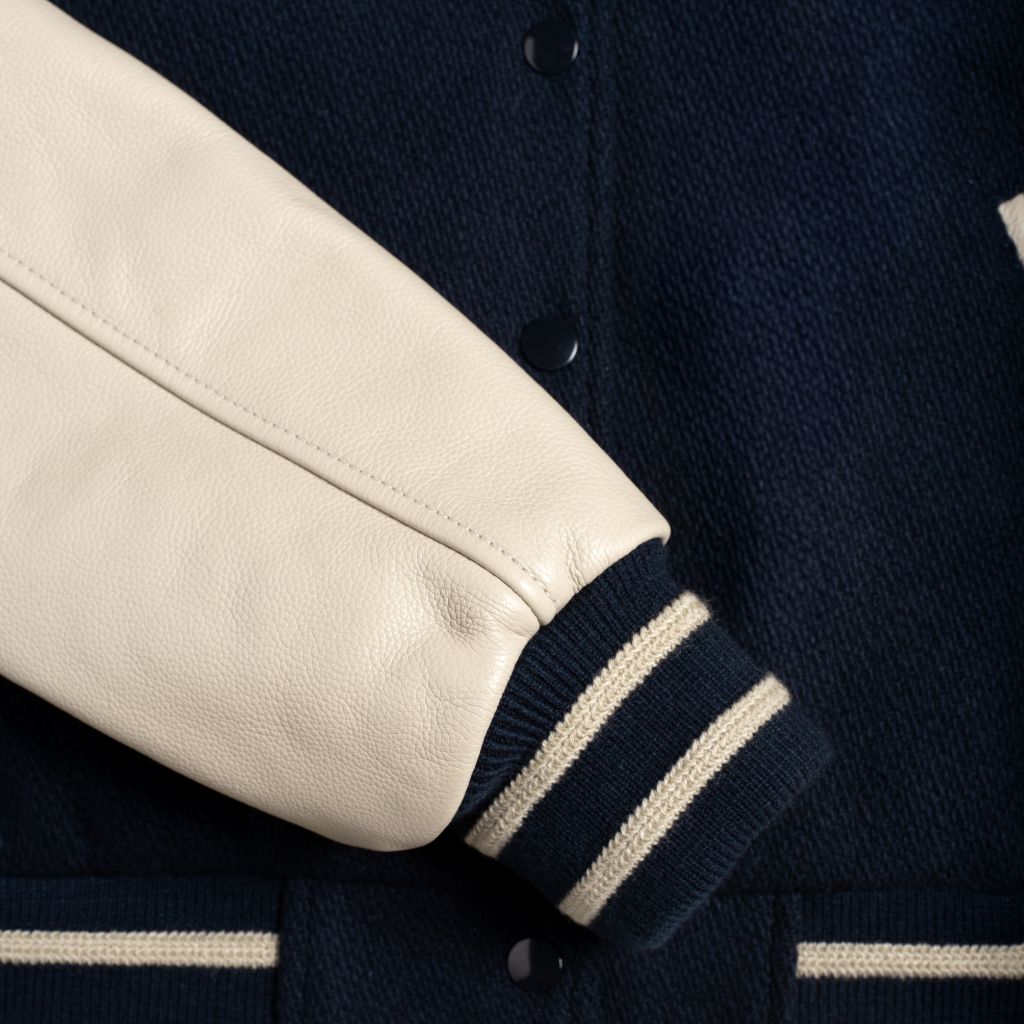 Women's Wool Varsity Jacket in Navy - Thursday