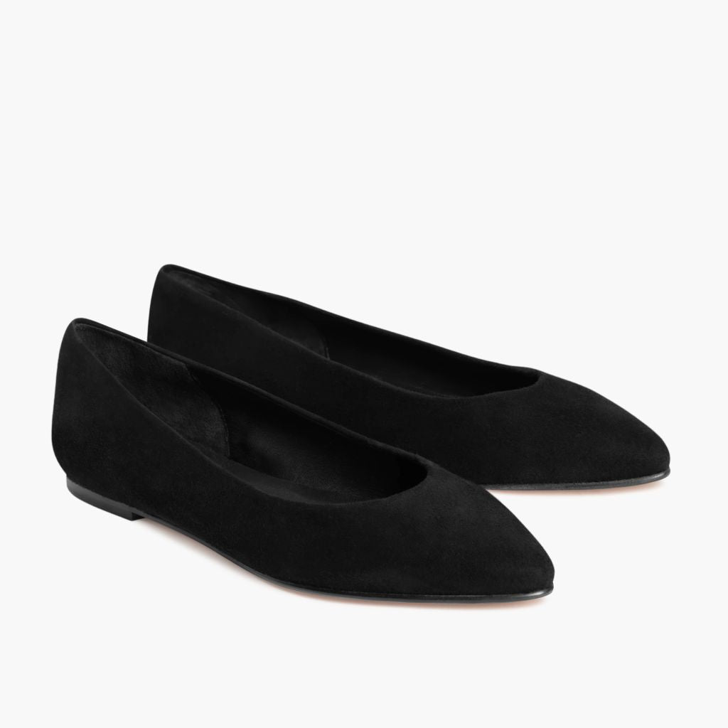 Womens Viva Ballet Flat In Black Suede Thursday 