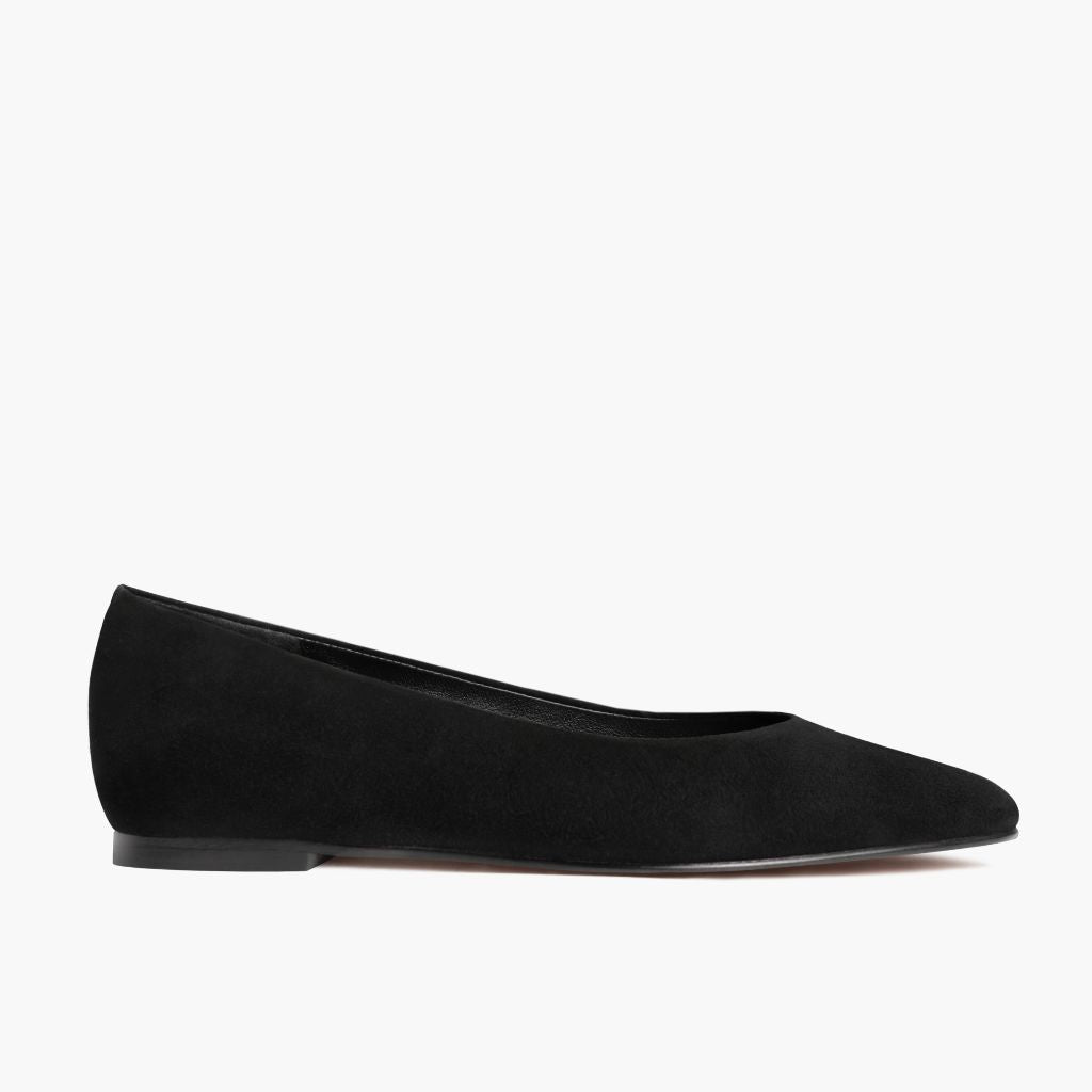 Women's Viva Ballet Flat In Black Suede