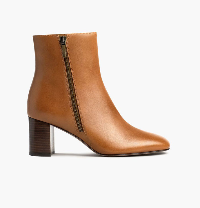 HARLEY MID ANKLE BOOTS TAN LEATHER - Jo Mercer