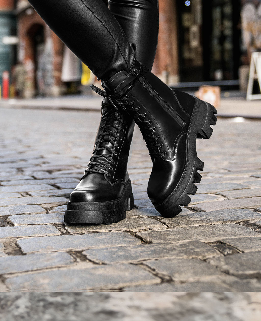 Black tie up boots womens best sale