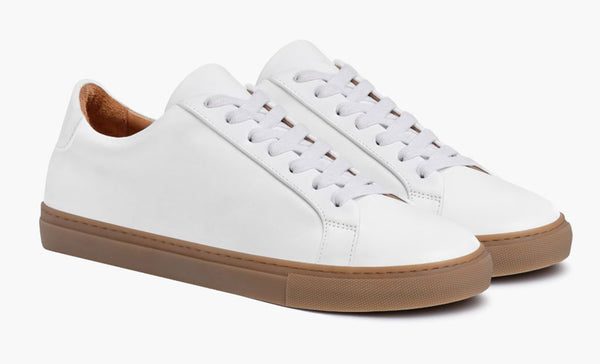 CARIUMA: Women's White Premium Leather Slip-on Sneakers | Slip-On