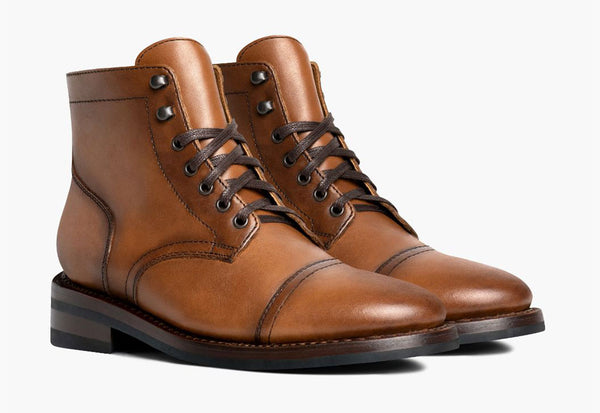 Men's Captain Lace-Up Boot In Tan 'Toffee' Leather Thursday