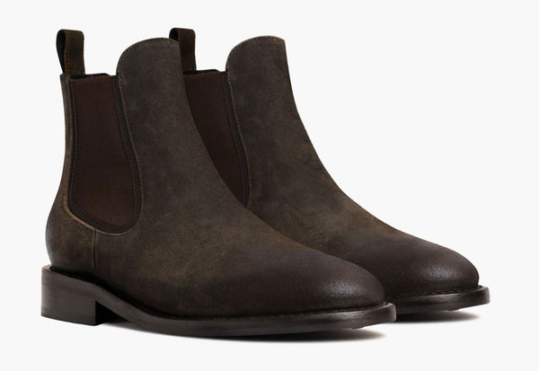 Men s Duke Chelsea Boot In Dark Olive Suede Thursday Boot Company