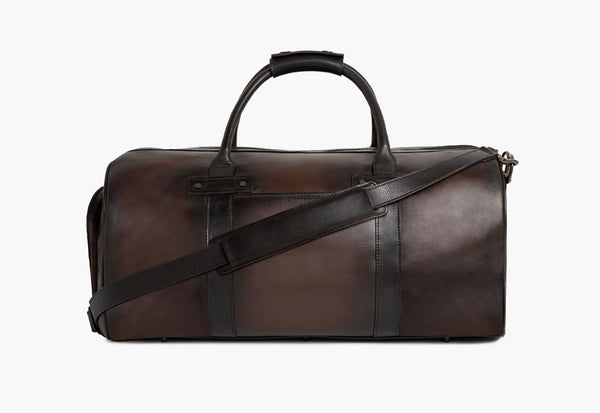 Men's Minimalist Weekender Bag in Old English Leather - Thursday