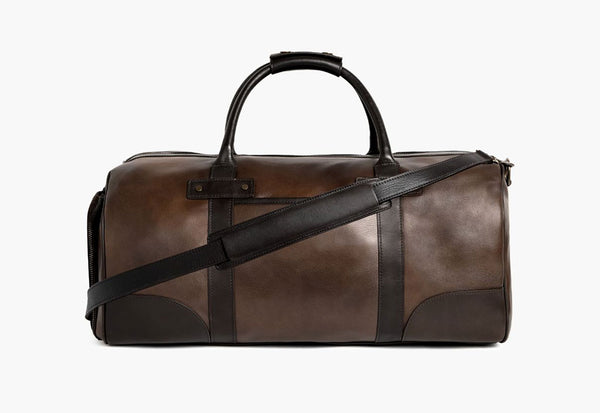 Men's Weekender Duffel Bag in Brown 'Anejo' Leather - Thursday