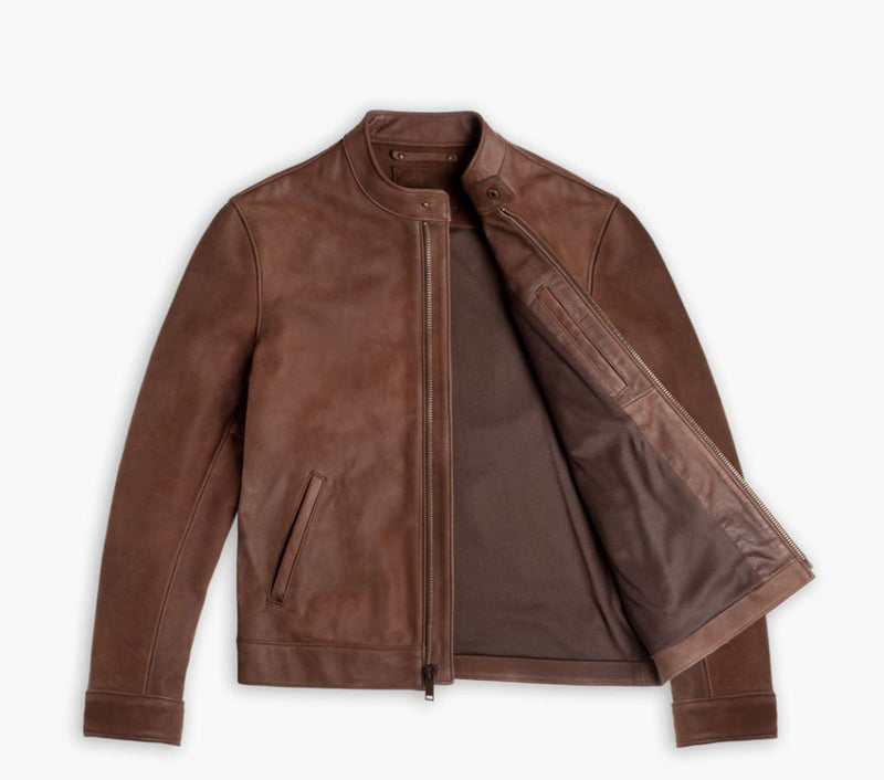 Men's Racer Jacket In Arizona Adobe Leather - Thursday