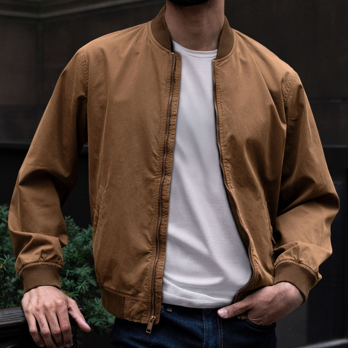Men's Bomber Jacket In Coyote Tan - Thursday