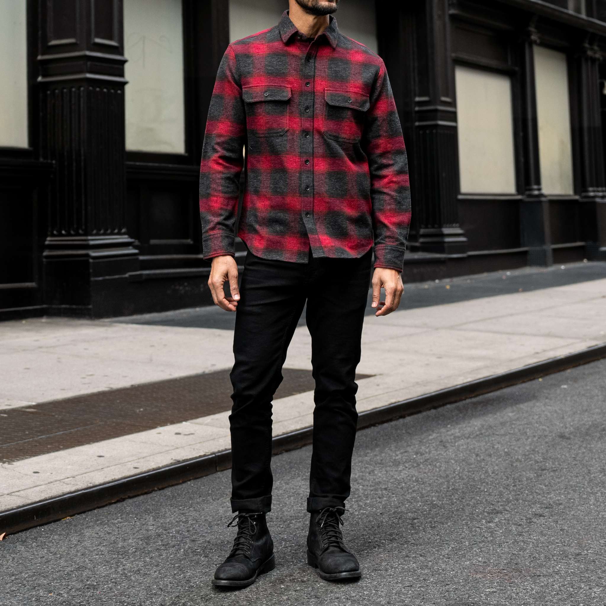 Thursday Boot Company Men's Black Flannel Summit Flannel Shirt Size M
