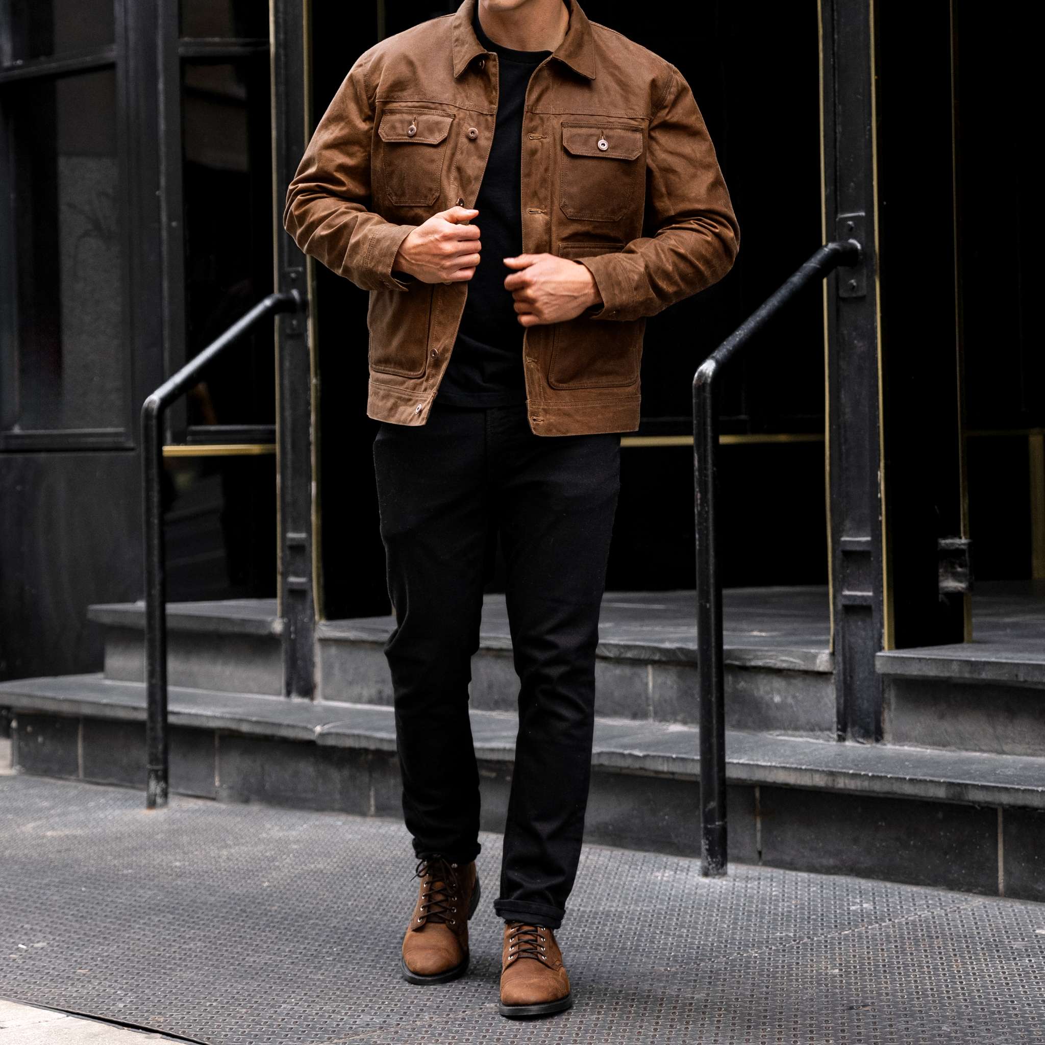 ★BADBLOOD★ Washed leather trucker jacket khaki w-jkt24-001 Badblood Washed Leather Trucker Jacket - Khaki – BBGSHOPHK