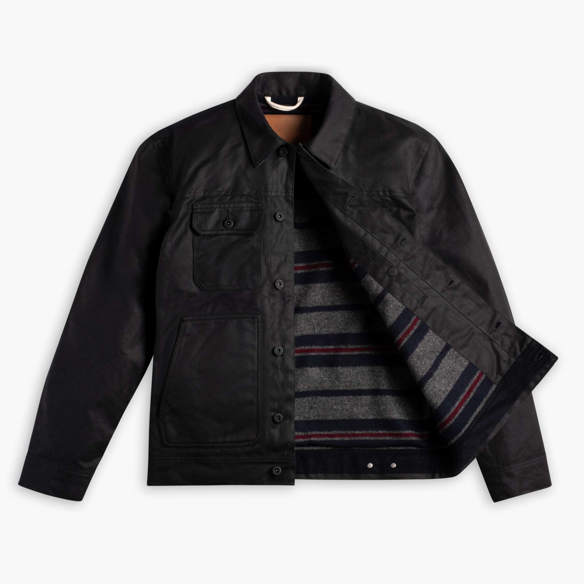 Men's Waxed Trucker Jacket in Black - Thursday