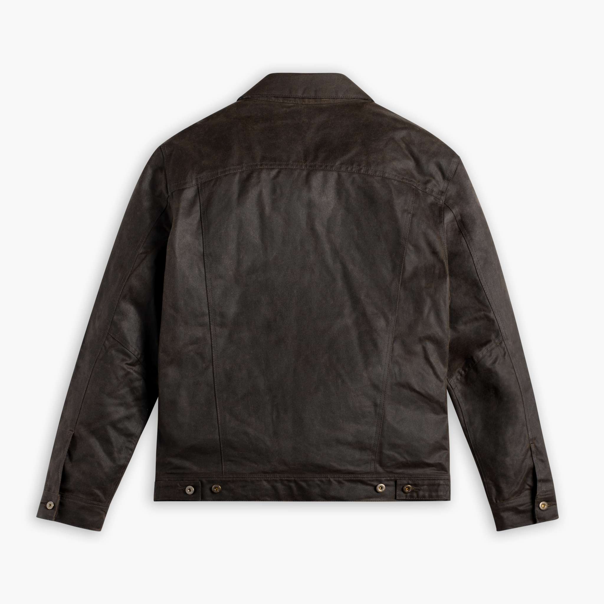 Men's Waxed Trucker Jacket in Dark Olive - Thursday
