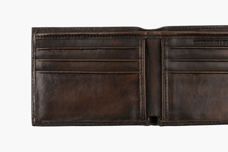 Minimalist Leather Bifold Wallet in Natural Vachetta - Thursday
