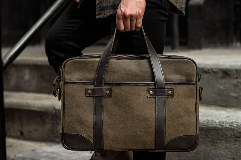 Men's Commuter Messenger Bag in Brown 'Old English' Leather - Thursday