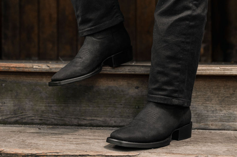 Men's Desperado Square Toe Cowboy Boot In Black Matte - Thursday Boots