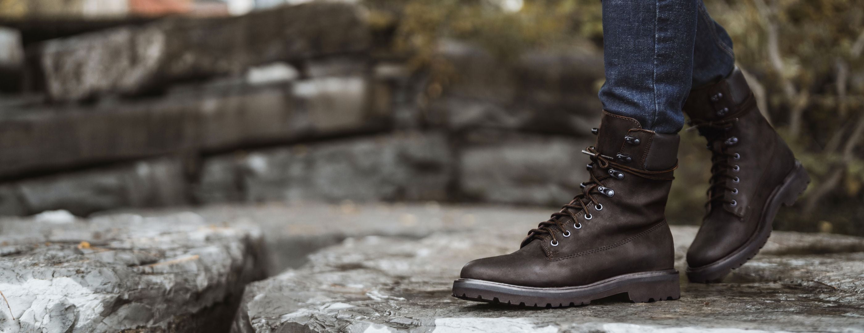 Men's Explorer Combat Boot In Dark Brown 'Rocky Road' Leather - Thursday