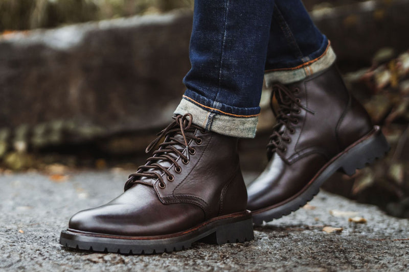 Men's Hero Lace-Up Boot In Brown 'Mustang' Leather - Thursday