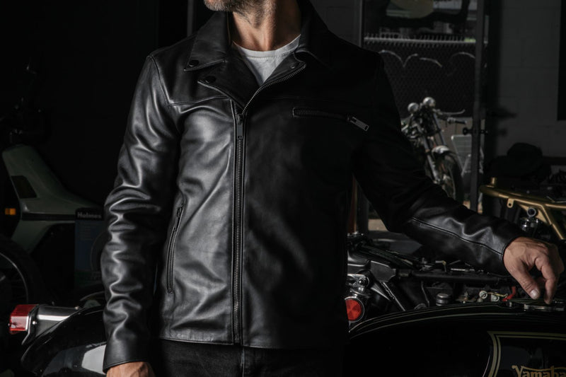 Men s Motorcycle Jacket In Black Leather Thursday Boot Company