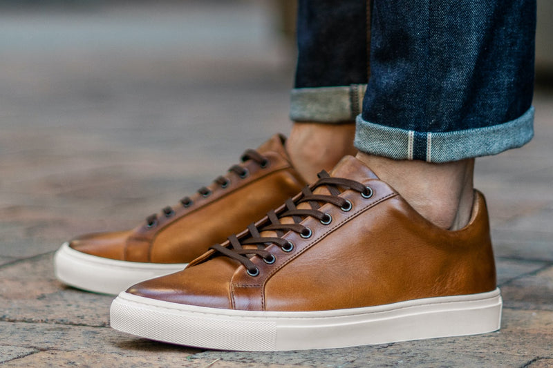 Men's Premier High Top Sneaker In Toffee Tan Leather - Thursday