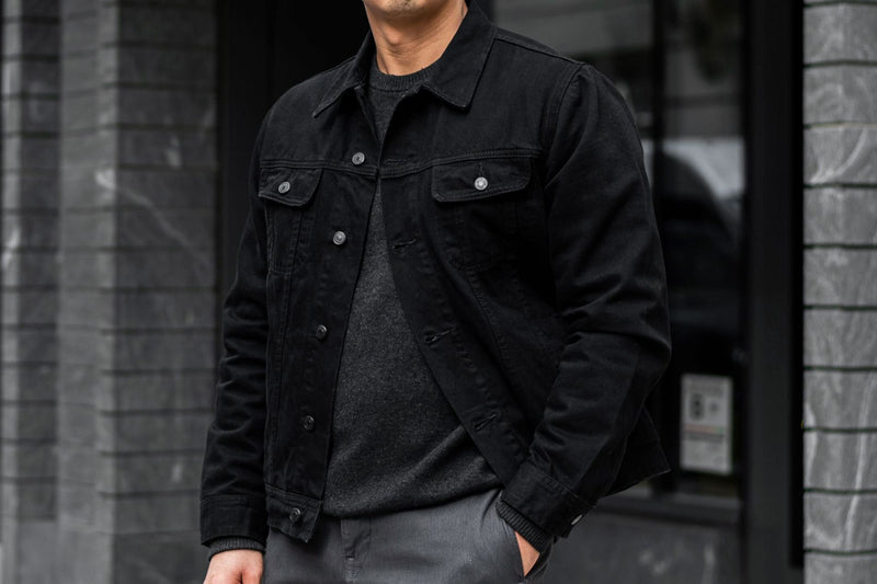 Black denim jacket outlet styles