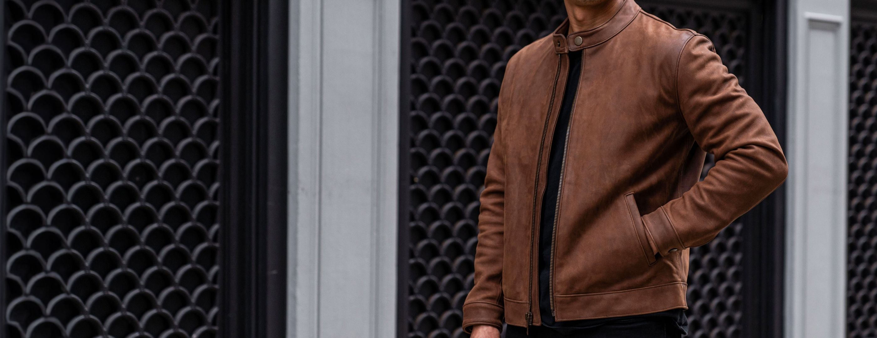Men's Racer Jacket In Arizona Adobe Leather - Thursday
