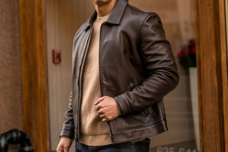Leather Types Of Male Jackets Men's Keanu Point Collar Jacket In