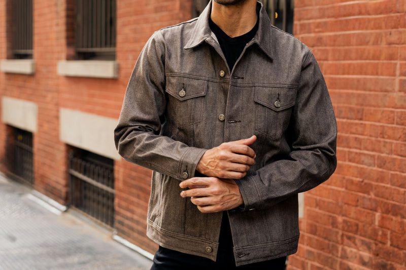 Men s Selvedge Denim Trucker Jacket In Canyon Brown Thursday men-s-selvedge-denim-trucker-jacket-in-canyon-brown-thursday