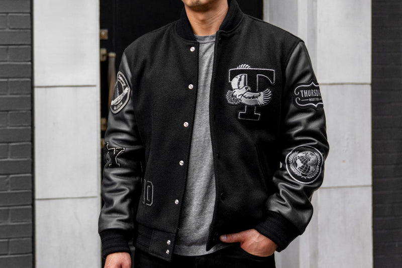 Varsity Jacket Adidas Superstar Matte Black Varsity Bomber Jacket