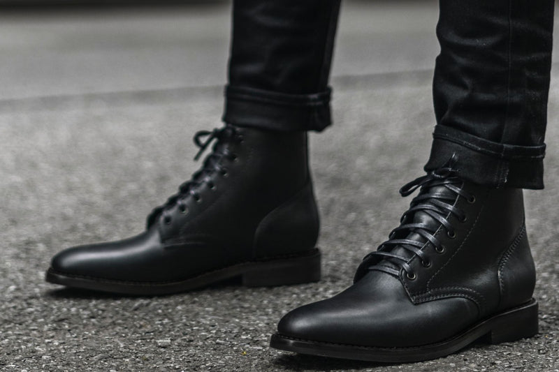 Men's President Lace-Up Boot In Black Leather - Thursday Boot Company