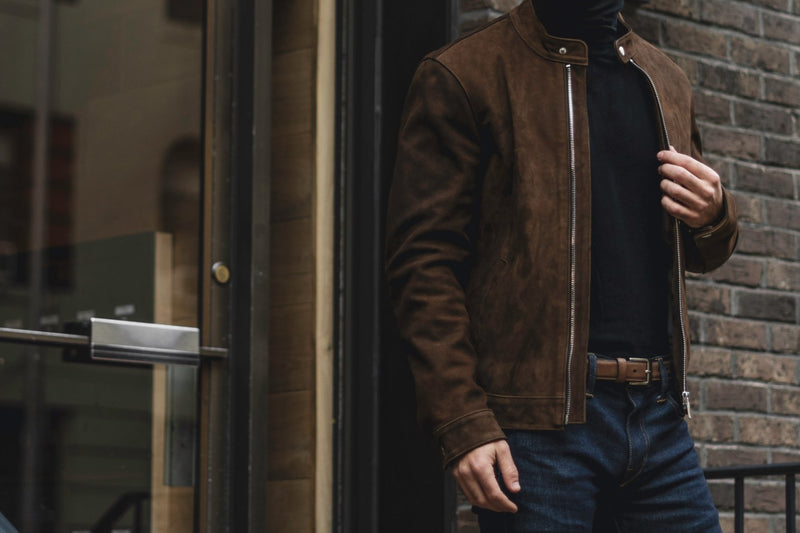 Men's Racer Jacket In Tobacco Brown Leather - Thursday Boot Company