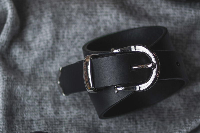 Women's Western Leather Belt In Black - Thursday Boot Company