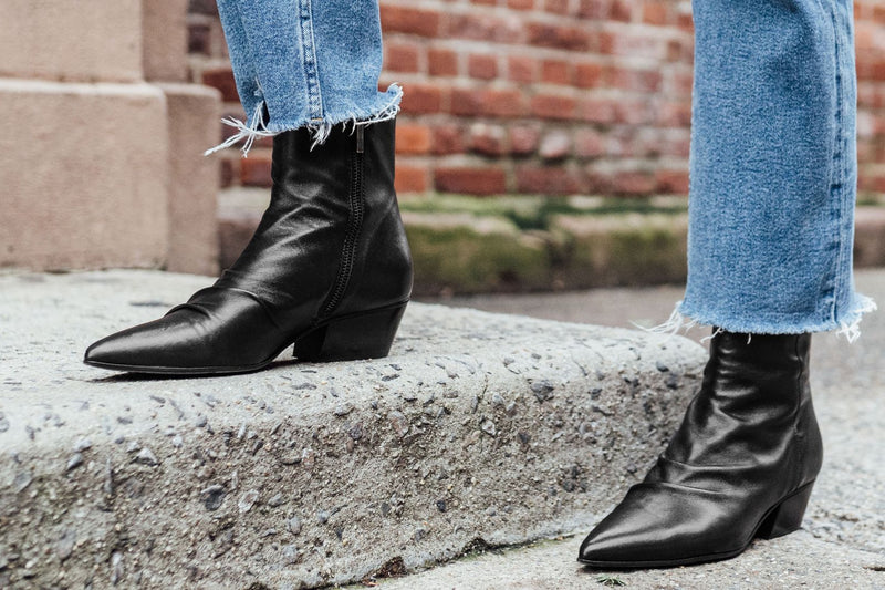 Thursday Boots Black Zipper Booties Women's Duchess Chelsea Boot